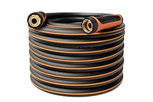 DayisTools Upgraded Hybrid Garden Hose 100 ft with 360° Rotating Handle, New Formula Flexible Water Hose 5/8 IN x 100FT, Lightweight, Durable, Heavy Duty, All-weather, 3/4 IN GHT Solid Brass Fittings