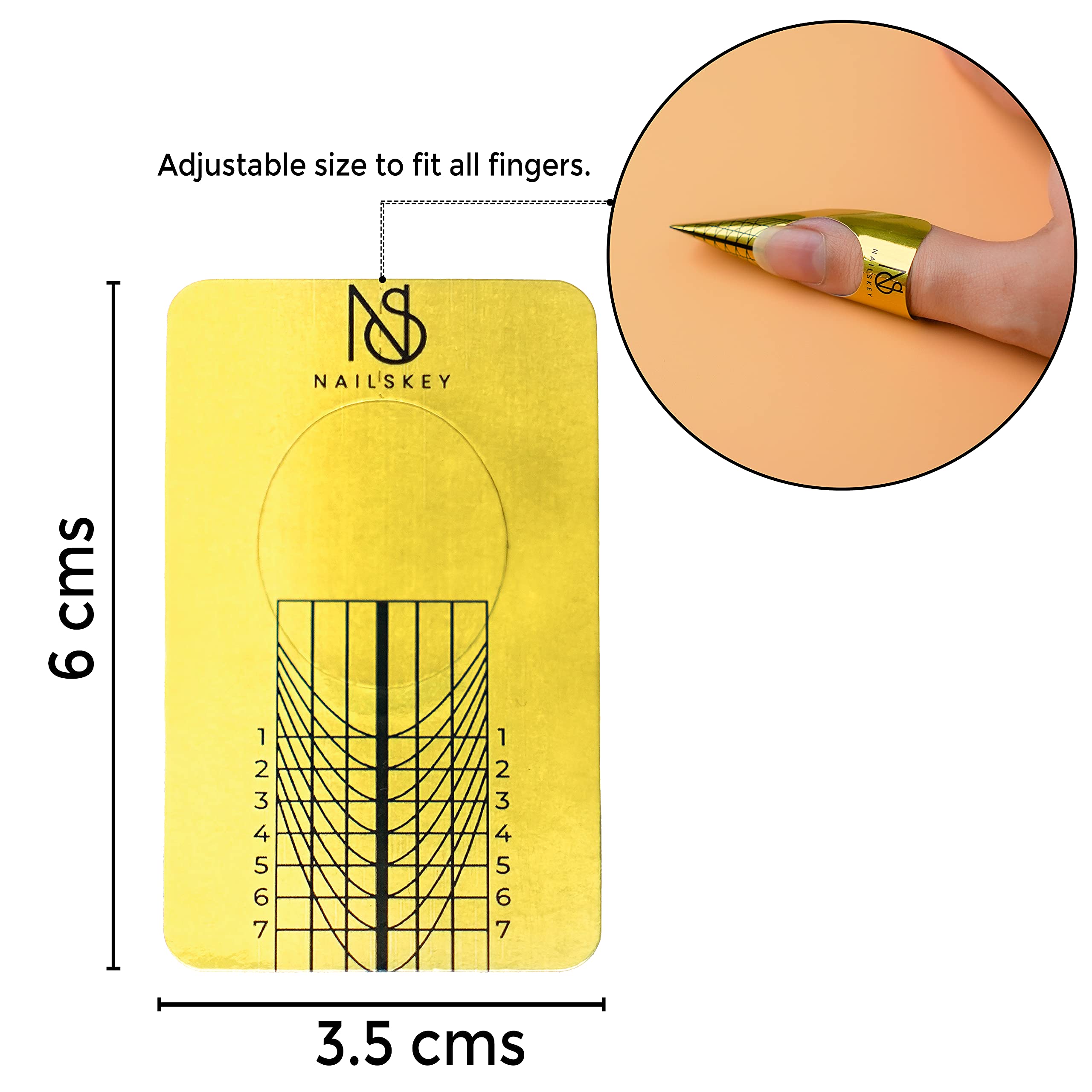 Nailskey Nail Forms for Gel Builder - 100 Pcs Self Adhesive Nail Extension Stickers for Acrylic, UV & Poly Gel with Tip Sculpting Guide - Nail Art for Home & Salon (Pack of 100) - Image 2