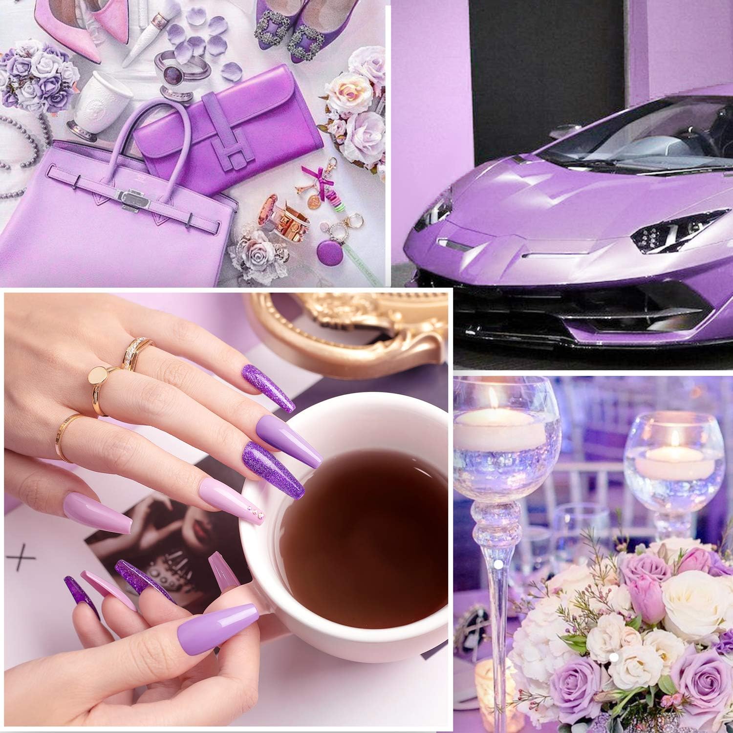 Beetles Purple Gel Nail Polish Kit- 6 Colors Gel Polish Set Grape Purple Nail Polish Soak Off LED Gel Nail Kit Nail Art Manicure Salon DIY at Home: Health & Personal Care