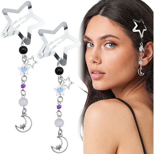 Amazon.com : CustomyLife 2pcs Star Pearl Snap Hair Clips