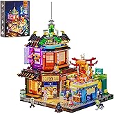 FUNWHOLE Cyberpunk Japanese-Izakaya Lighting-Building-Bricks Set - Cyberpunk Neon City Future Japanese Street View House Coll