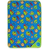 Teenage Mutant Ninja Turtles Musical Warm, Plush, Throw Blanket - Extra Cozy and Comfy for Your Toddler, Blue