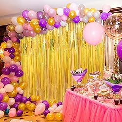 Crosize 4 Pack 3.3 x 8.2 ft Foil Fringe Curtains