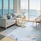 Seavish Coastal Blue Area Rugs for Living Room, 5x7 Washable Ocean Themed Rugs for Bedroom Aesthetic, Low Pile Soft Nautical 