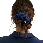 Lunya Washable Silk Scrunchies - Mulberry Silk Hair Ties - Deep Blue - One Size Fits Most