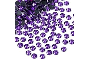 MEIBITE 576Pcs SS30 Purple2 Hot Fix Rhinestones Crystal Glass Gemstones for Clothes Fabric Shirts Tumblers Bling Decoration Flatback Round (6.5MM Bulk)