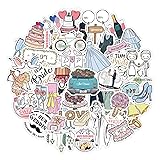 Wedding Stickers for Scrapbooking, 50 PCS Cute