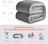 EHEYCIGA Fleece Blanket Twin 150x200cm Grey Soft Flannel Throw view 5