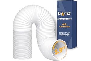 KRAFTEX Air Conditioner Hose. Portable AC Exhaust Hose Vent with 5.9" Diameter, Anti-Clockwise Thread & Length up to 80". Compatible with LG, Delonghi and Many More Portable Air Conditioners