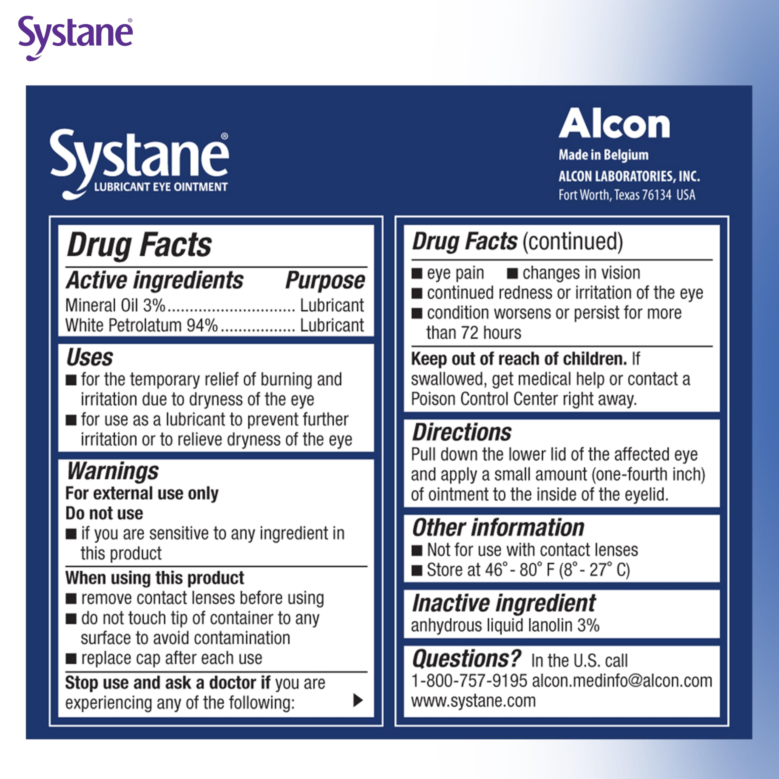 Systane Nighttime Lubricant Eye Ointment 3.5g Tube