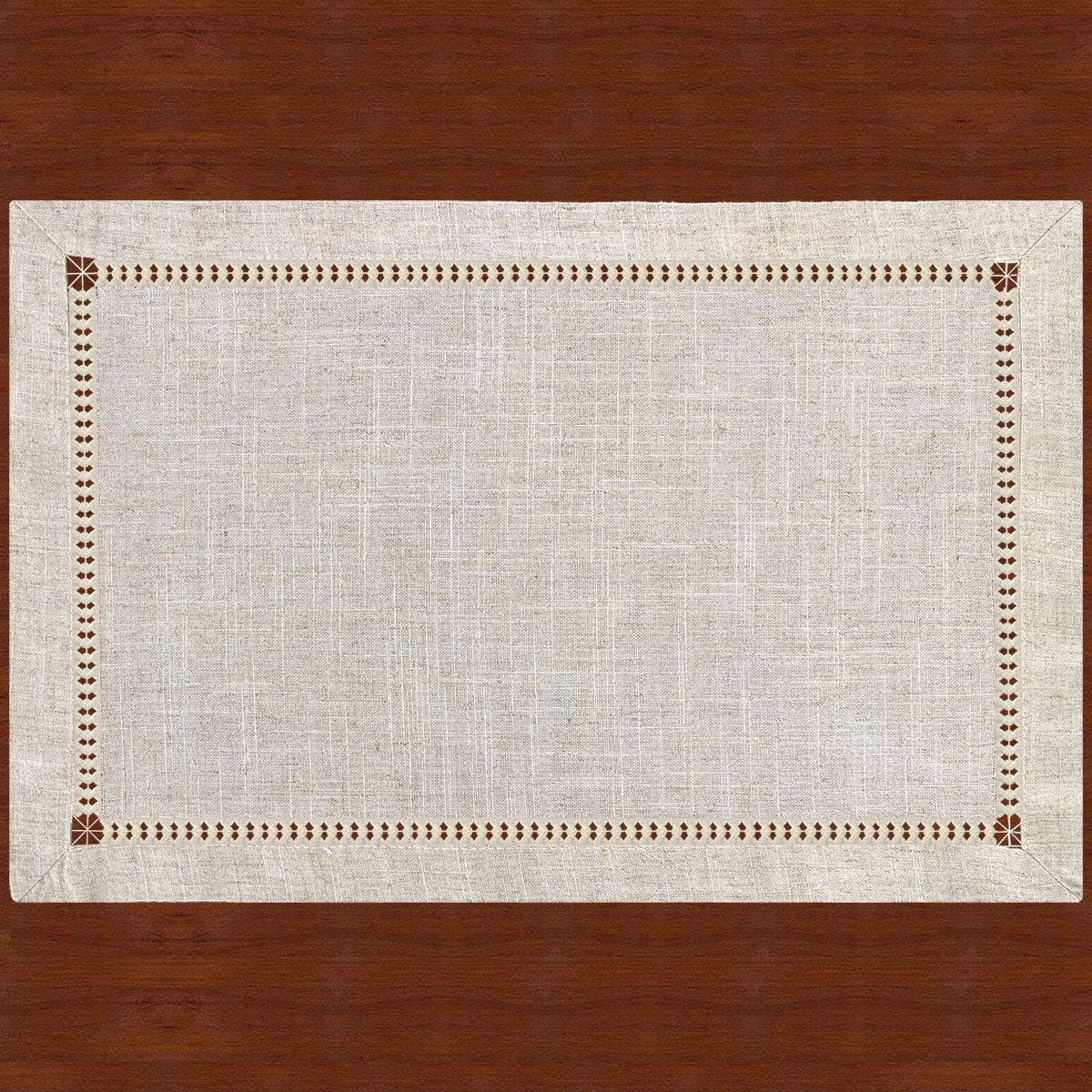 Grelucgo Handmade Hemstitched Natural Rectangle Lace Table Runners (14x48 inch): Home & Kitchen
