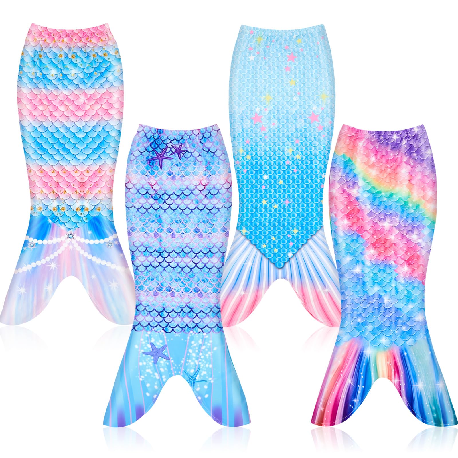 View 1 of **PARTIAL SET/ ONLY 3 TAILS *** Toulite 4 Pcs Mermaid Tail for Party Favor Mermaid Tails for Girls Dress up for Party Gifts(Size 6,Bright Color)