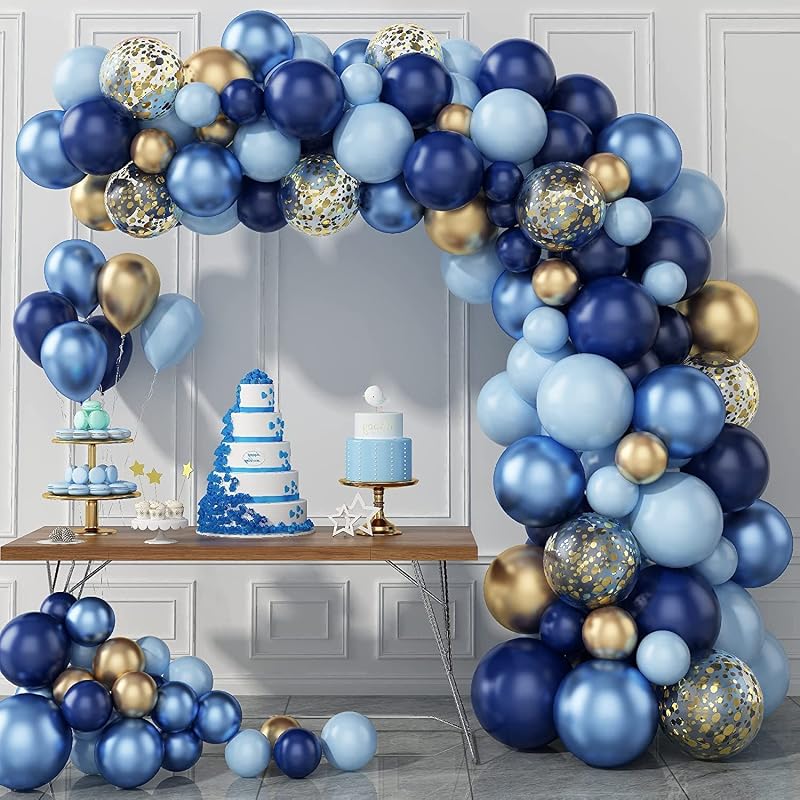 FlixCart Blue Balloons Arch Kit 101 Pcs Navy Gold DIY Garland Kit