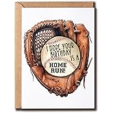ABSMDesigns Baseball Birthday Greeting Card - Funny Sport Card - Unique Bday Greeting Card