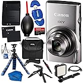 Canon PowerShot IXY 650M (ELPH 360) HS Compact Digital Camera 12x Optical Zoom IXY650M (Silver) Bundle with 64GB Memory Card + Camara Bag + Card Reader + Tripod + Cleaning Kit + More (Renewed)