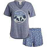 Lucky Brand womens Drapy Graphic Tee T-shirt and Short Pajama Set