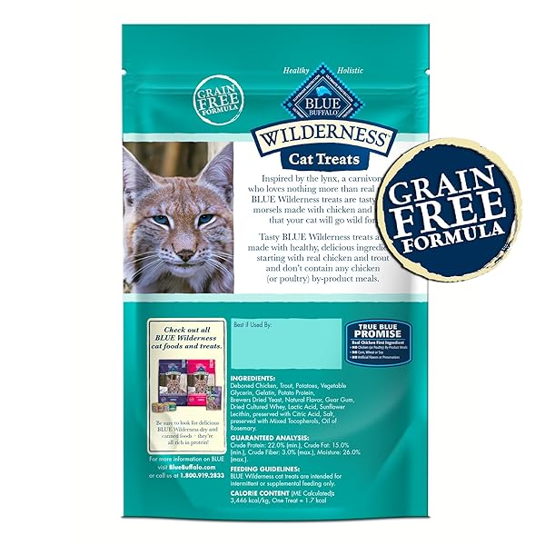 BLUE BUFFALO WILDERNESS SOFT CAT TREATS, MADE WITH NATURAL INGREDIENTS, CHICKEN & TROUT RECIPE, 2-OZ BAG
