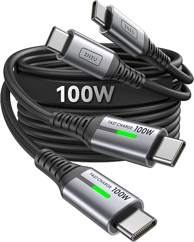 INIU USB C to USB C Cable 2 Pack 1m 100W PD Fast Charge Braided