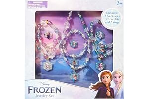 LUV HER Girls Jewelry Set - Dress Up Toy Jewelry Box Set with Bead Necklaces, Bracelets, and Rings - Frozen Play Accessories - Ages 3+
