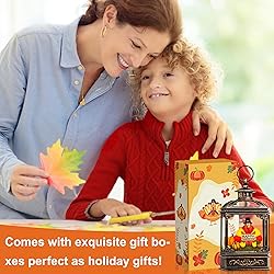 Fall Snow Globe Lantern - Thanksgiving Glittering