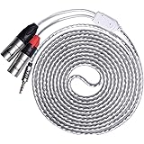 LyxPro Y-Cable 3.5mm TRS Male to Dual XLR Male Stereo Audio Y-Splitter Adapter Cable - 10 Feet