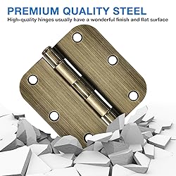 TDCHINGES 3 Pack Antique Brass Door Hinges 3.5 Inch