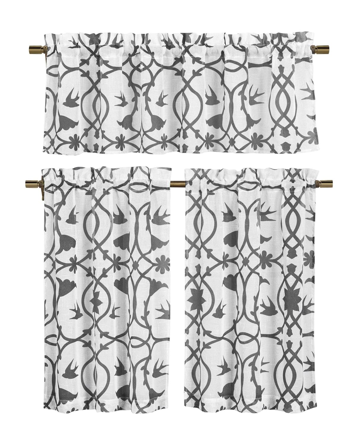 Best gray kitchen curtains and valances set