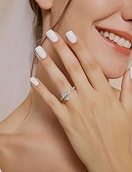 EAMTI 1.5 Carats 925 Sterling Silver Ring Oval Cut