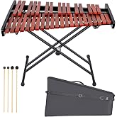 37-Key Wooden Xylophone &amp; Marimba Set with Adjustable Stand | Professional Glockenspiel Percussion Instrument Kit | Includes 2 Pairs of Mallets &amp; Bag