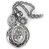 St. Catherine of Siena Locket Necklace, Catholic Charm Jewelry, Confirmation Gift, Patron Saint Gift