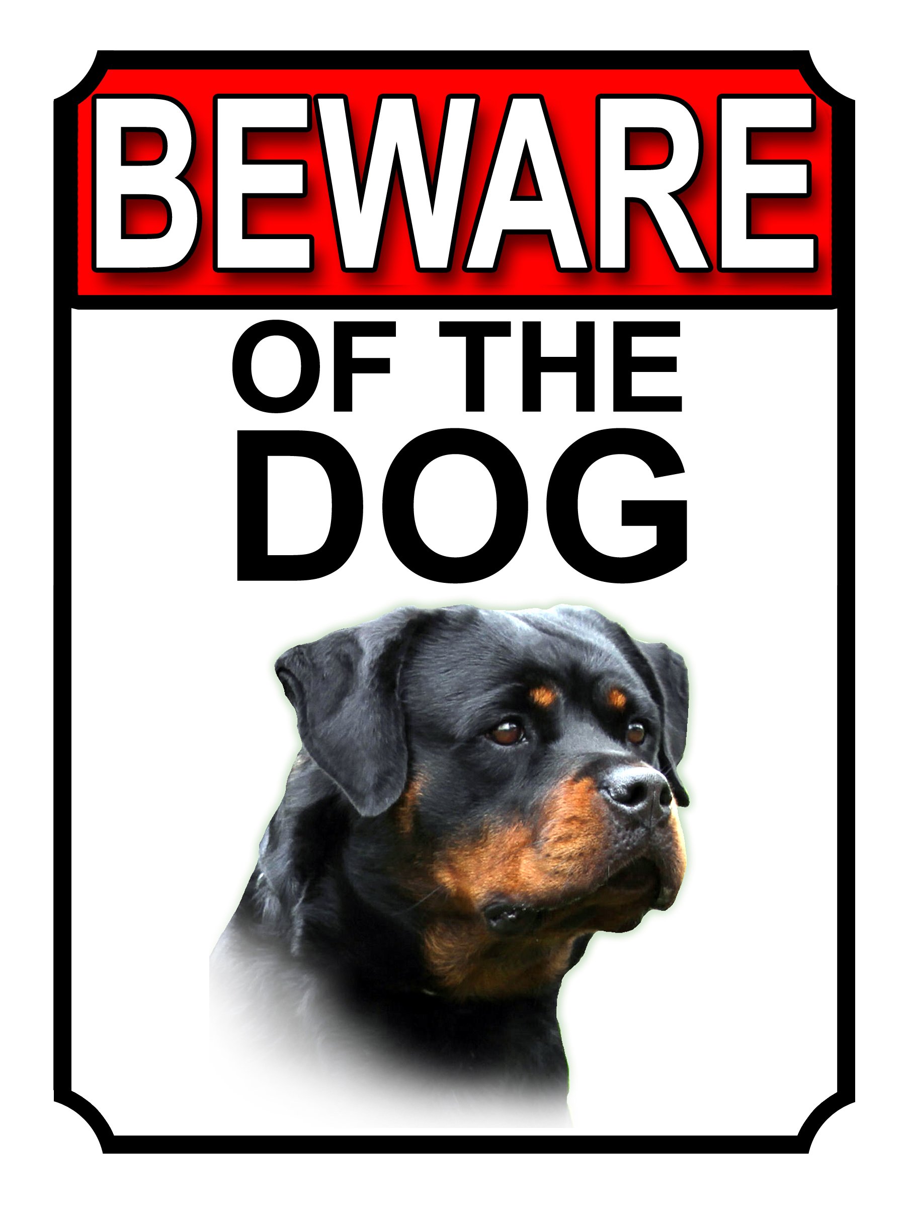 Shawprint BEWARE OF THE DOG METAL GATE SIGN ROTTWEILER Metal (8" x 6")
