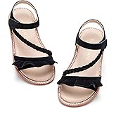PHIRAMIN Toddler Girl Sandals - Flower Girl Dress Shoes Open Toe Little Kid Summer Flats
