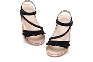 PHIRAMIN Toddler Girl Sandals - Flower Girl Summer Dress Shoes Open Toe Little Kid Wedding Party