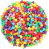 UPINS 1200Pcs Heart Beads, Valentine's Beads for Crafts Jewelry Making Bracelets Beads for Valentine's Party Christmas (600 Large and 600 Small)
