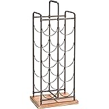Amazon Brand – Stone & Beam Contemporary Farmhouse Standing Floor Wine Rack - 27 Inch, Iron and Wood