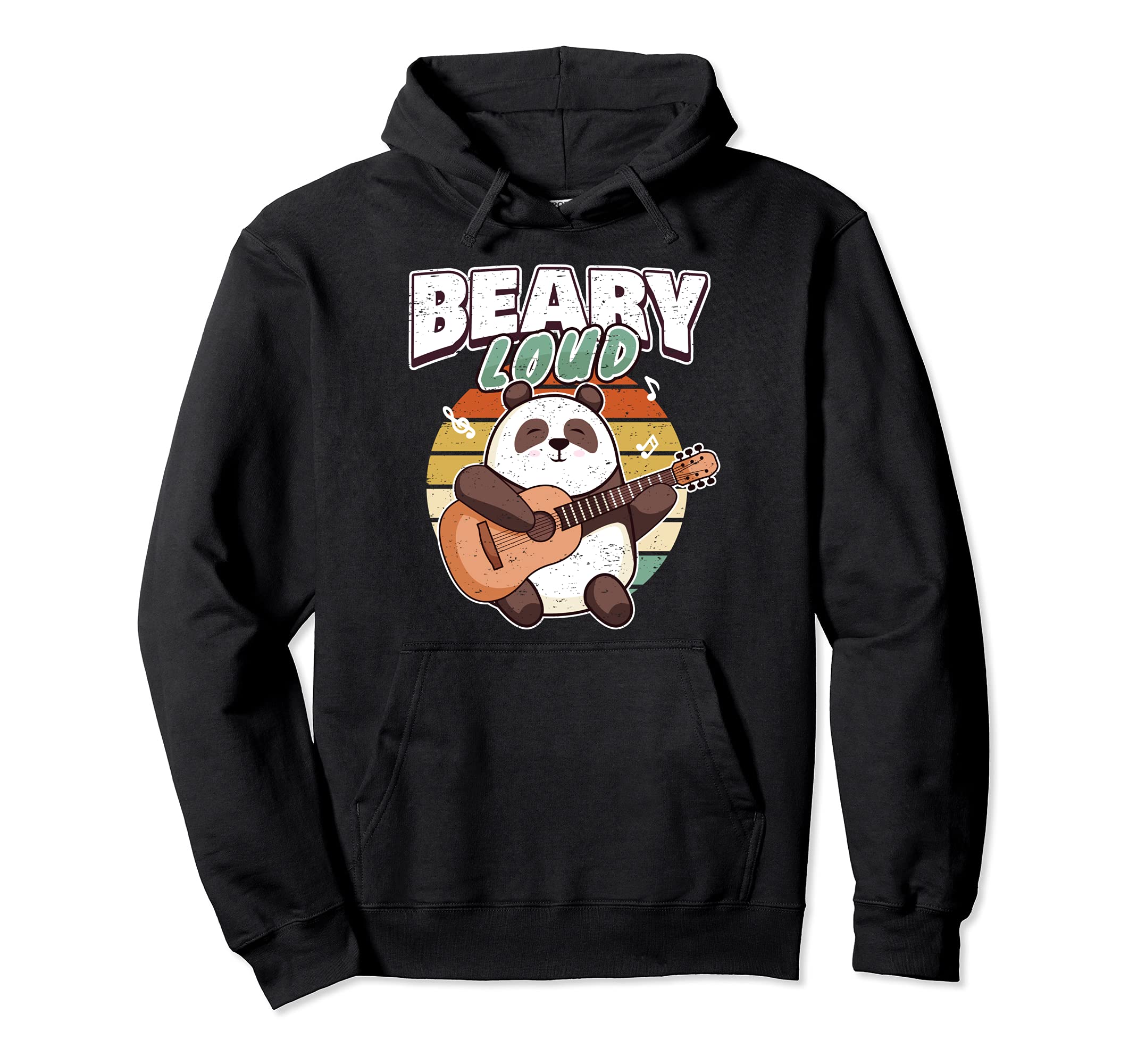 Panda Guitar Player Bear Guitarist Pun I Beary Loud Pullover Hoodie