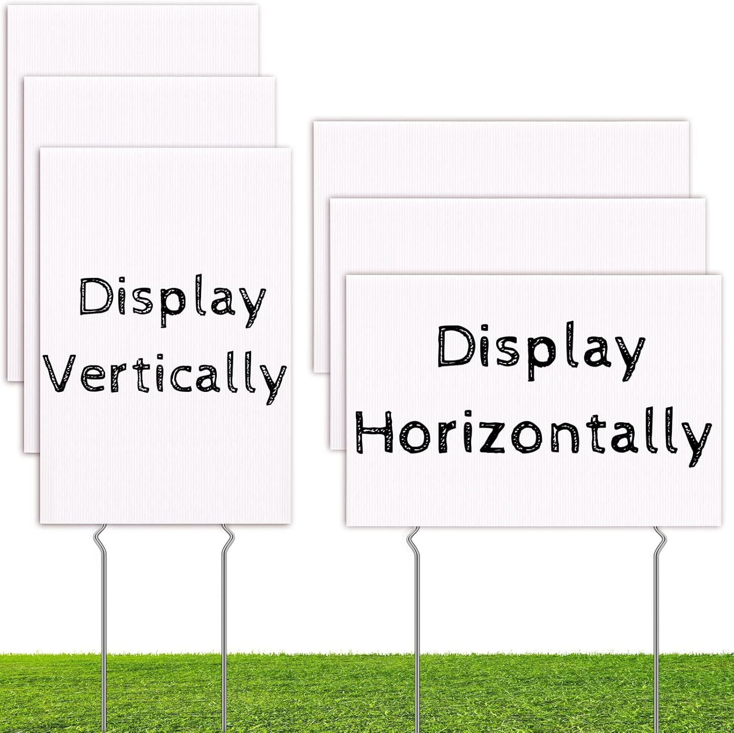 Yard Signs - Blank Yard Signs with Stakes, 6 Pack Lawn Signs 17x12 in, Corrugated Plastic Outdoor Sign Double Sided, for Garage Sale Signs Outside, Birthday Party, Real Estate