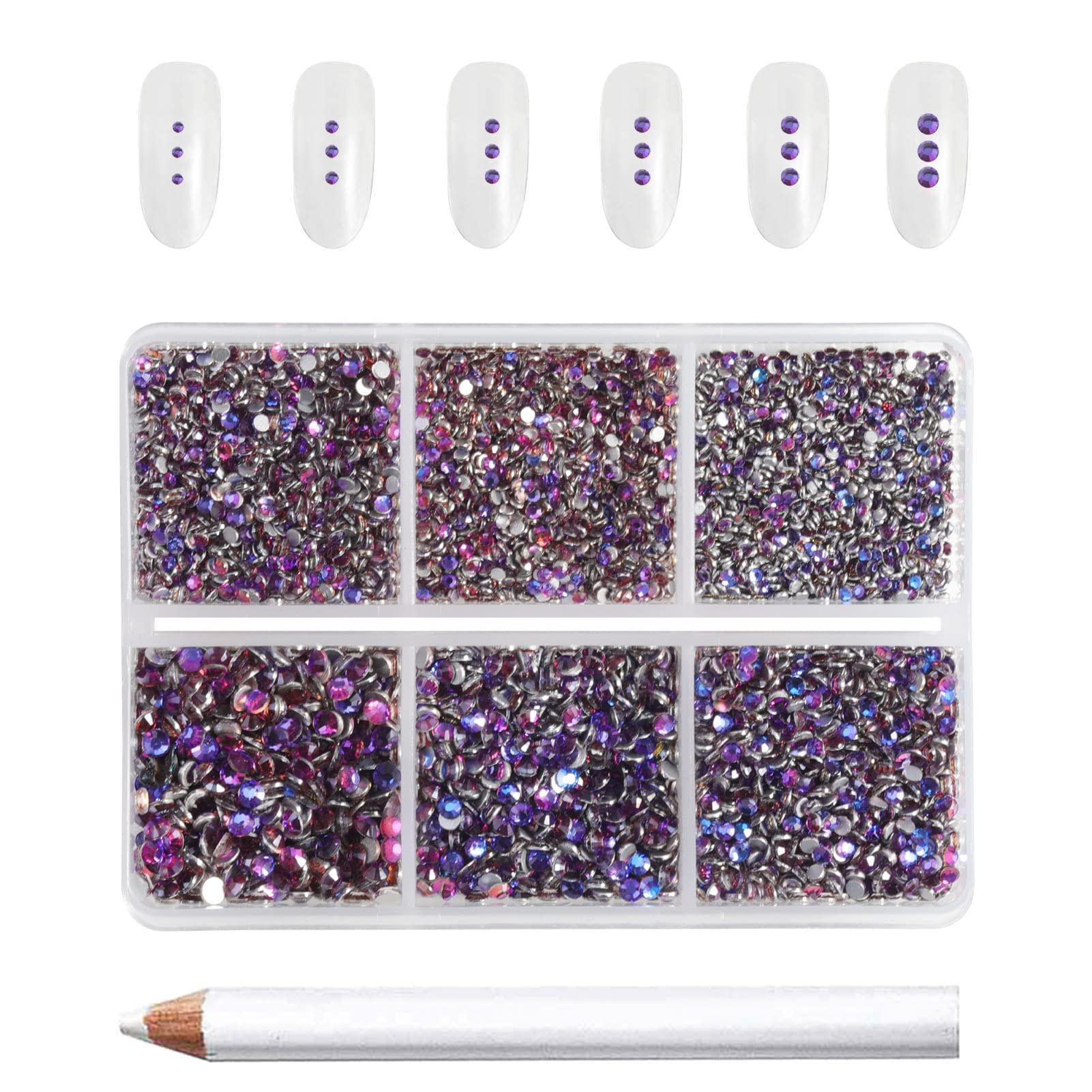 Beadsland 7200pcs Flatback Rhinestones,Purple