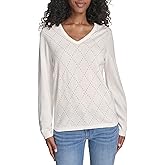 Tommy Hilfiger Womens Long Sleeve V-Neck Hotfix Cotton Sweater