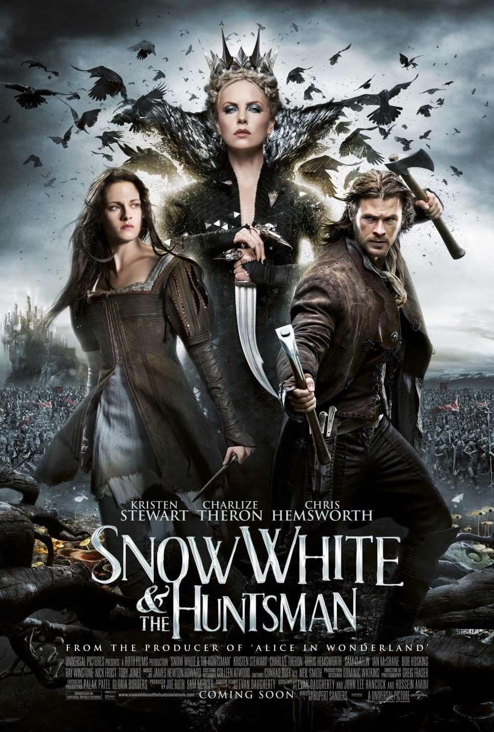 Snow White and the Huntsman Kristen Stewart Chris Hemsworth Charlize Theron Original Double Sided Rolled 27x40 Movie Poster 2012