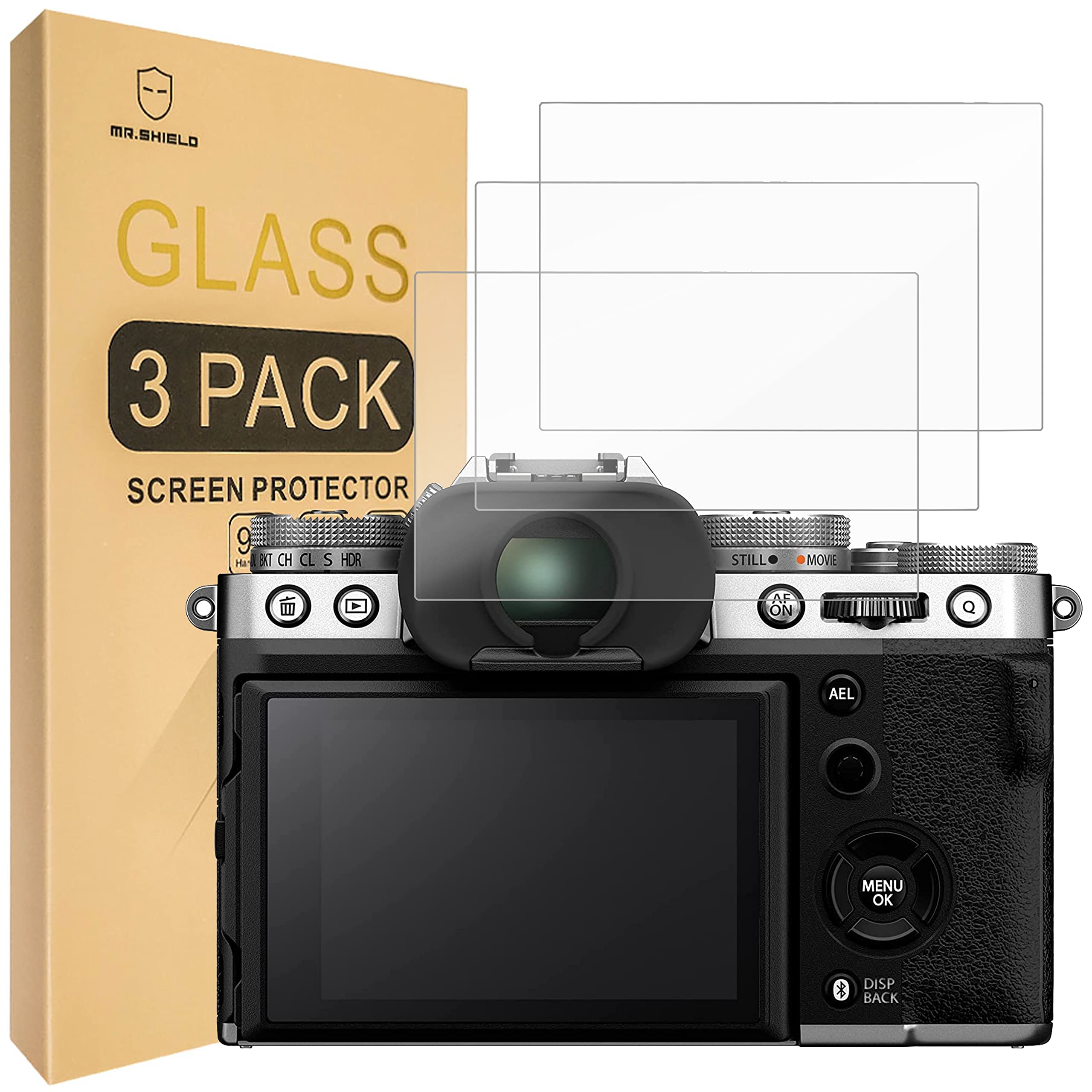 Mr.Shield Screen Protector For Fujifilm X-T5 XT5 Camera [Tempered Glass] [9H Hardness] [3-Pack] Screen Protector