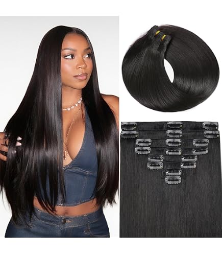 Clip in Hair Extensions Real Human Hair Clip ins 8 Pieces 90-130g SEGO Clip in 100% Human Hair Extensions Real Thick Remy Hair  main image 4
