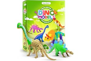 Dino Model, Clay Kit - Dinosaur Arts and Crafts for kids, Boys Ages 6-12 - Build 4 Dinos with Air Dry Magic Modeling Clay Set