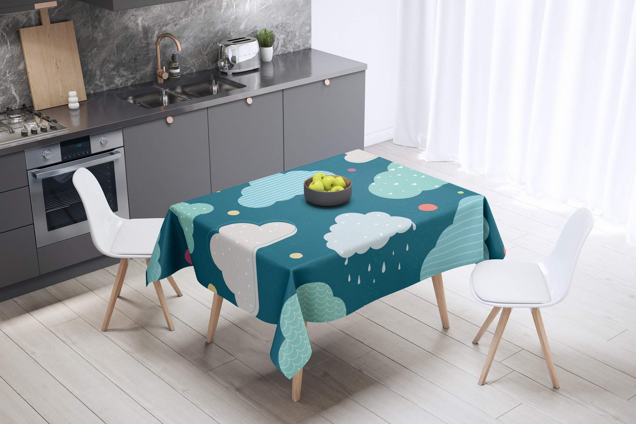 Bonamaison Kitchen Decoration, Tablecloth, 140cm x 140cm - Designed and Manufactured in Turkey