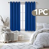 Deconovo Solid Blackout Curtain Eyelet 52x54 Royal Blue One Panel view 3
