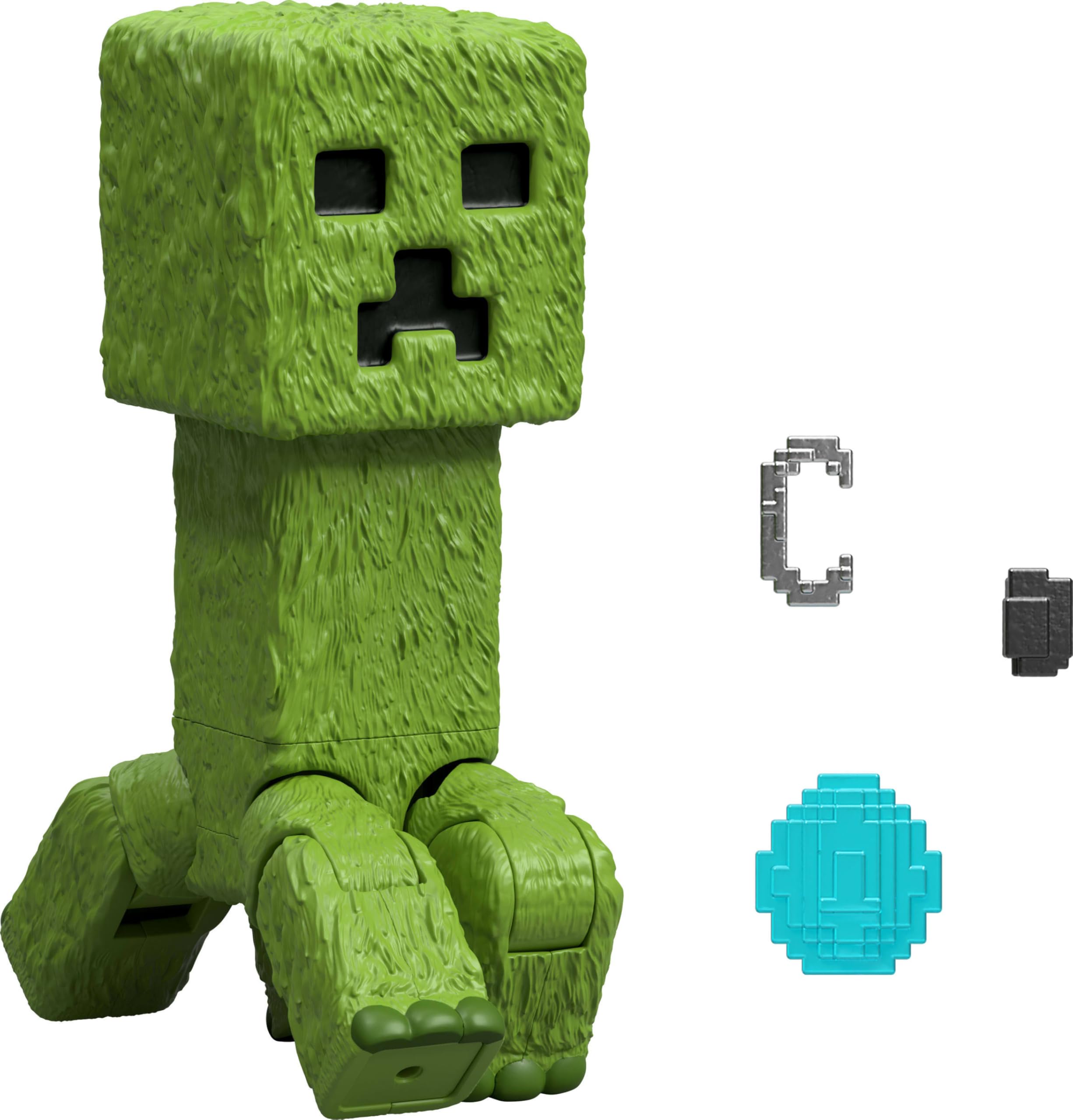Mattel Minecraft Figura de acción y accesorios, personaje coleccionable Creeper de 4 pulgadas inspirado en una película de Minecraft