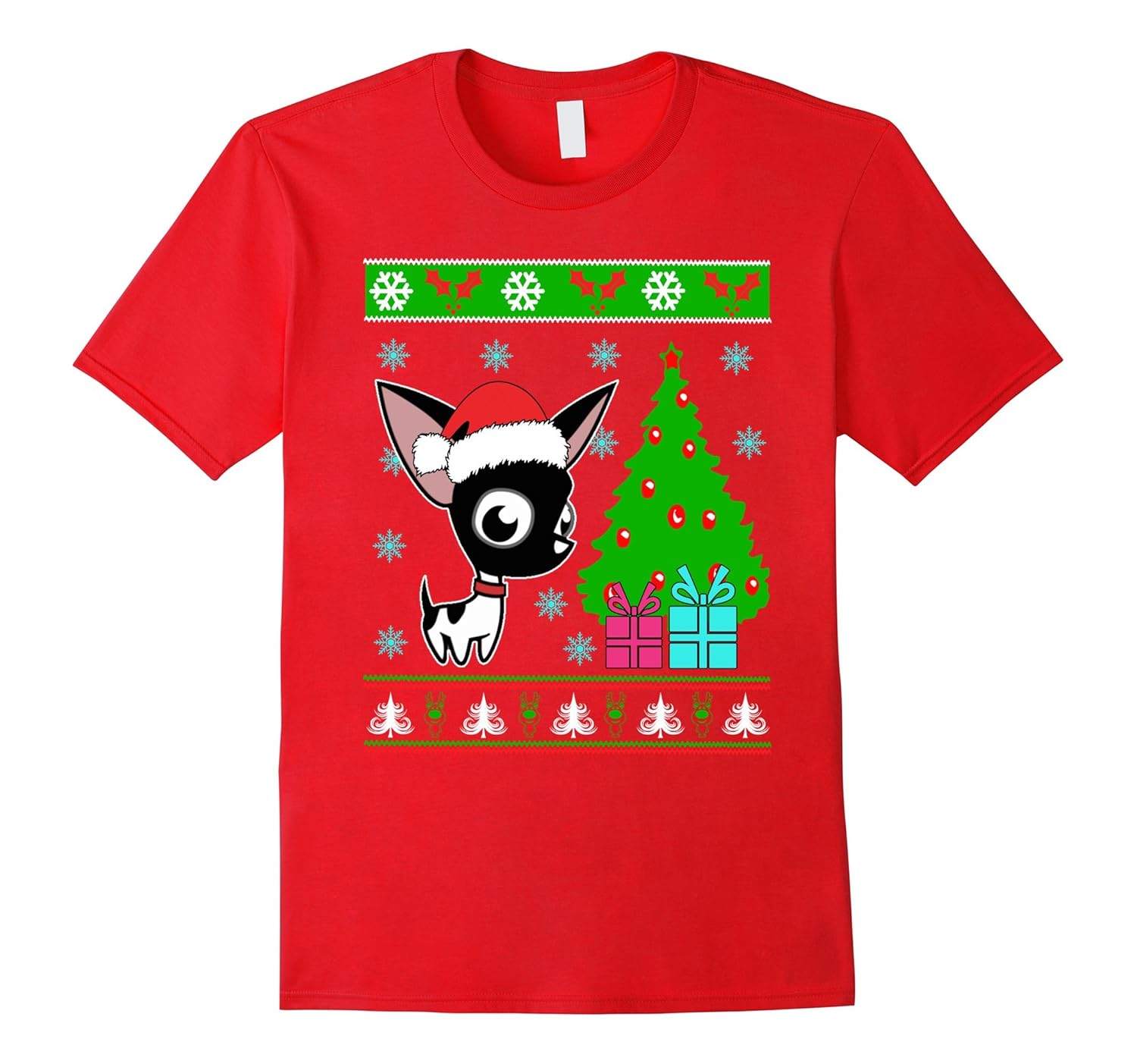 Ugly Christmas Chihuahua Tshirt for Men Woman Kid Love Dog-Rose