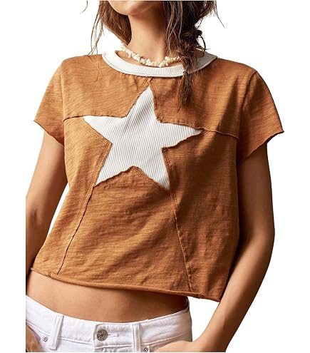 LXYZXZ Sexy Y2K Clothes Star Top Women Graphic Tee Harajuku Retro