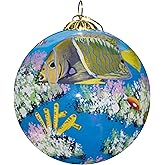 Blown Glass Christmas Ornament | Stingray & Tropical Fish Key West | Hand Painted Inside | Original Art | Includes Gift Box