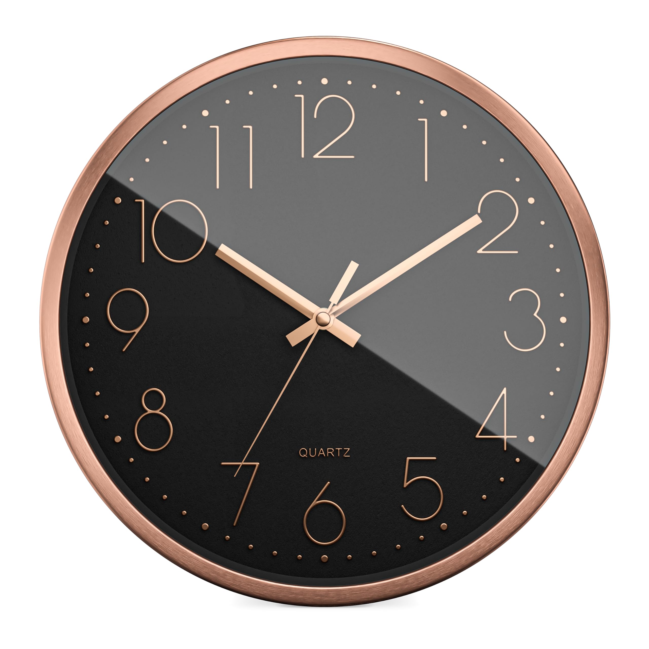 Mebus Wall Clock, Plastic Aluminium, Black, 30 cm